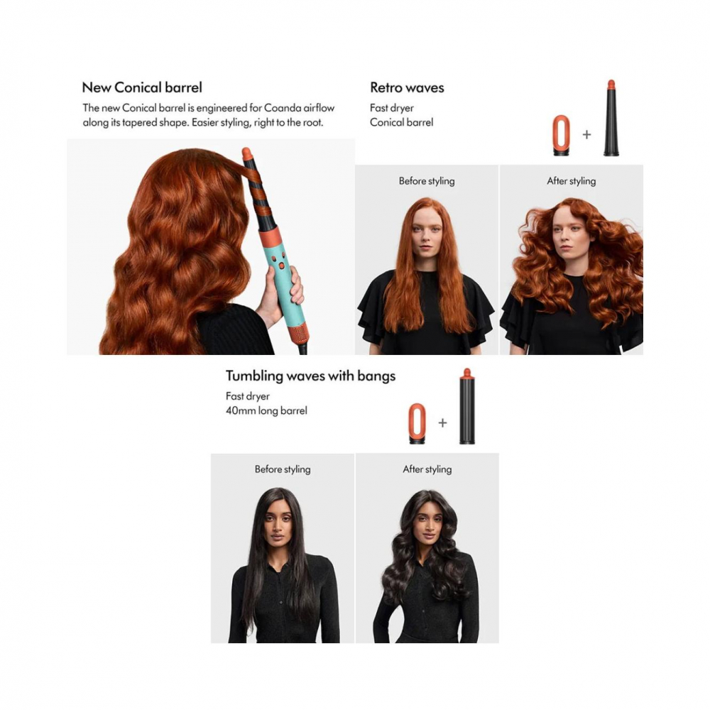 Styler Dyson Airwrap, Straight + Wavy, i.d. HS08, 1300W, Ceramic Patina/Topaz [6]