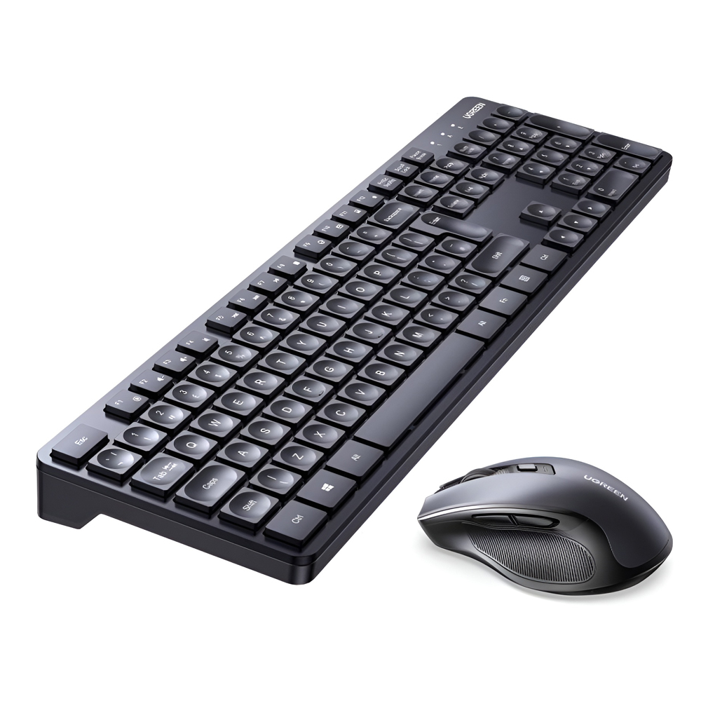 UGREEN Wireless Combo Keyboard and Mouse Ergonomic US MK006, Black [3]
