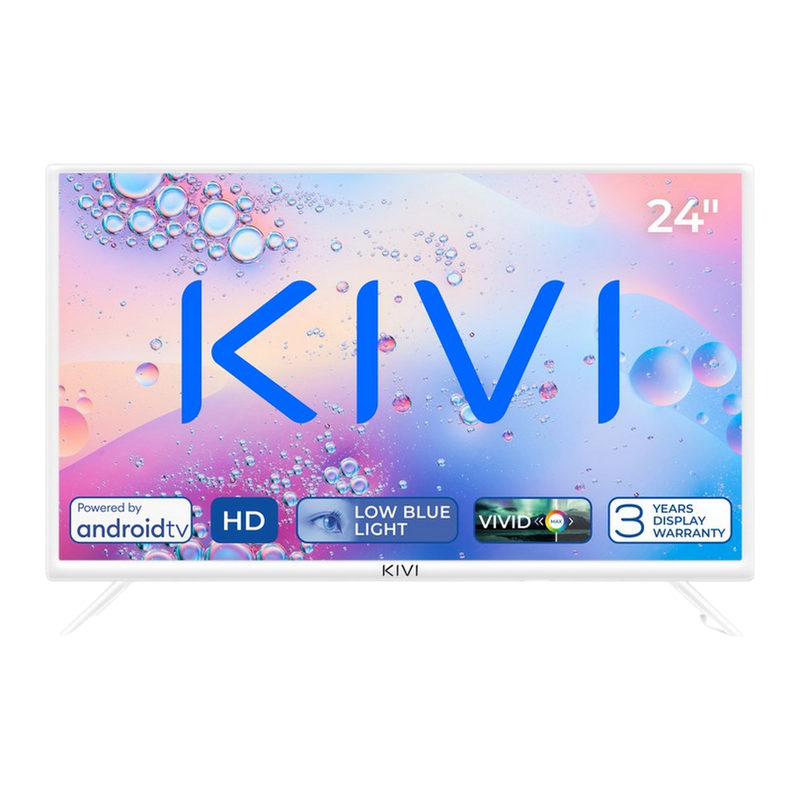 Televizor KIVI 24" LED SMART TV 24H760QW 1366x768 HD Android TV Alb 24'' MVA, White, DLED 1368x768 HD Ready, SMART TV (Google Android TV), MEMC, 3x HDMI, 2x USB, Headphone jack 3.5 mm, WiFi, DVB-T/T2/C, OSD Language: ENG, RU, RO, Sound by JVC, Speakers 2x8W Dolby Audio, Bluetooth Smart remote control, VESA 200x100, 3.5 Kg) [1]
