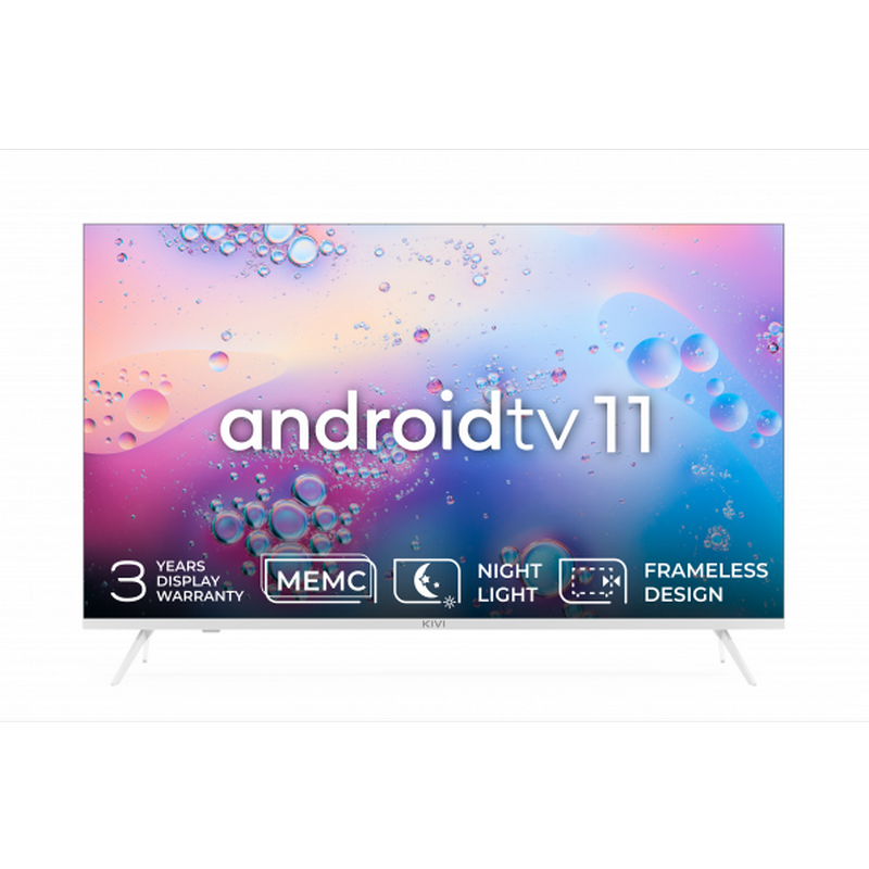 Televizor KIVI 43" LED SMART TV 43U760QW Real 4K 3840x2160 Android TV Alb (43' MVA, 3840x2160 4K UHD, SMART TV (Android TV 11), Wi-Fi 5G, Headphone jack 3.5 mm, 4х HDMI 2.1, 2х USB, Bluetooth 5.1, DVB-T/T2/C, Sound by JVC, Speakers 2x12W Dolby Audiol, BT+IR Smart remote control with Voice control and pointer, KIVI Media, Game Mode, OSD Language: ENG, RU, RO, VESA 200x200, 7.6 Kg) [1]