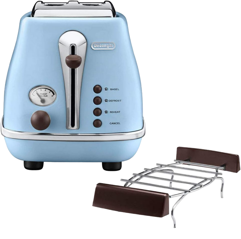 Ретро тостер DeLonghi CTOV 2103 AZ, 900Вт, Голубой [4]
