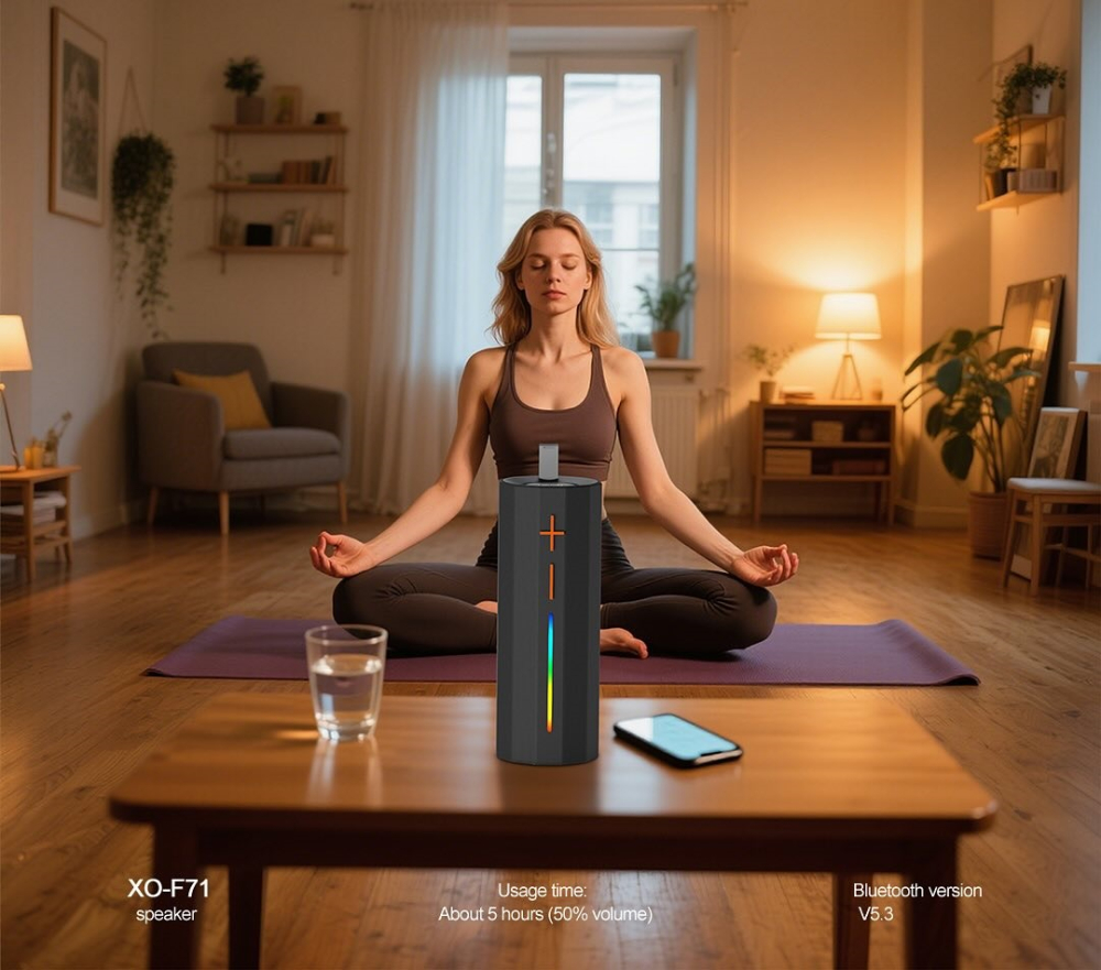 XO F71 Hidden Carrying Handle Cylinder LED Dazzle Speaker black [2]