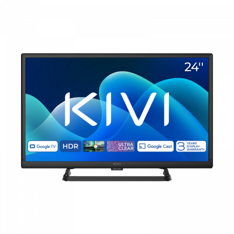 Televizor KIVI 24" LED SMART TV 24H710QB 1366x768 HD Google TV Negru (24'' MVA, DLED 1368x768 HD Ready, SMART TV (Google TV), Google Chromecast, Google Home, Game Mode, 3x HDMI, 2x USB, Headphone jack 3.5 mm, WiFi, Bluetooth 5.0, DVB-T/T2/C, OSD Language: ENG, RU, RO, Sound by JVC, Speakers 2x5W Dolby Audio, VESA 100x100, 2.7 Kg) [1]