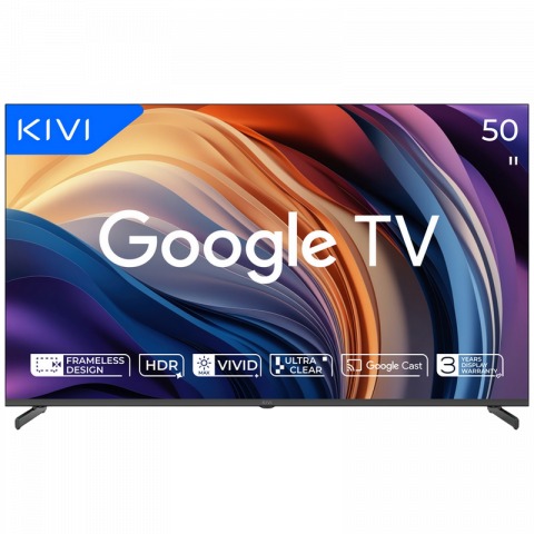 Televizor KIVI 50" LED SMART TV 50U710QB Real 4K 3840x2160 Google TV Negru (50' Super MVA, 3840x2160 4K UHD, SMART TV (Google TV), Wi-Fi 5G, Headphone jack 3.5 mm, 4х HDMI 2.1, 2х USB, Bluetooth 5.1, DVB-T/T2/C, Sound by JVC, Speakers 2x12W Dolby Audiol, BT+IR Smart remote control, KIVI Media, Game Mode, OSD Language: ENG, RU, RO, VESA 200x200, 10.6 Kg) [8]