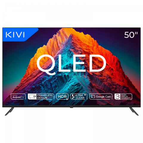 Televizoare - Televizor KIVI 50" LED SMART TV 50U770QB QLED 4K 3840x2160 Android TV Negru Diagonala ecranului: 50 ", Rezoluția Display-ului: 3840x2160 4K UHD, Tip panou: QLED, Platformă software: Android TV,