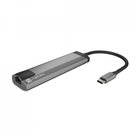 Natec Fowler Go USB-C Multiport Adapter 5 în 1 2x USB 3.0 Hub, HDMI 4K, USB-C PD, RJ45 [1]