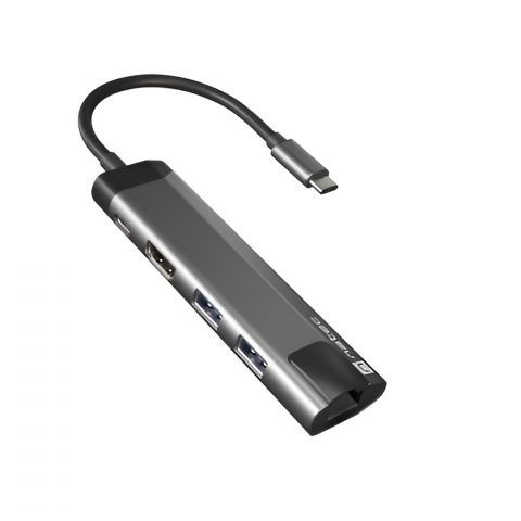 Echipamente de retea - Natec Fowler Go Usb-C Multiport Adapter 5 In 1 2x Usb 3.0 Hub, Hdmi 4k, Usb-CPd, Rj45