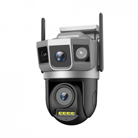 Casa si Gradina - Saikiot CCTV Security Dual Lens Camera V380 Pro 4G Camera 8MP 10X Zoom 4K WIFI, Black