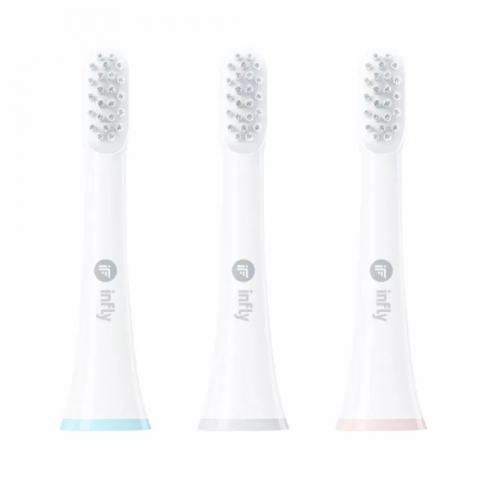 Infly Brush Head P60 3 Pack, Pink/Blue/Grey [1]