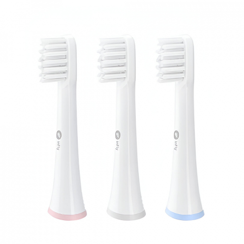 Periute de dinti electrice si Irigatoare - Infly Brush Head P60 3 Pack, Pink/Blue/Grey