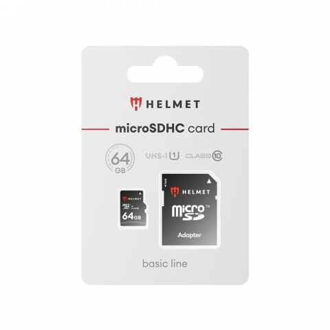Desktop PC - Helmet MicroSD Card (Class 10) UHS-I (U1) + SD Adapter, Basic Line, 64 GB