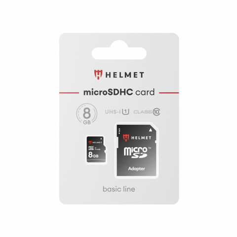 Helmet MicroSD Card (Class 10) UHS-I (U1) + SD Adapter, Basic Line, 8 GB [1]