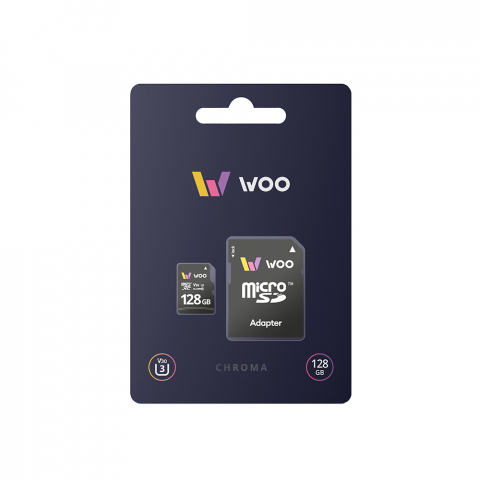 Computere - WOO MicroSD Card UHS-I (U3) (V30) + SD Adapter, Chroma, 128 GB