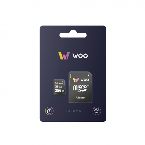 Computere - WOO MicroSD Card UHS-I (U3) (V30) + SD Adapter, Chroma, 256 GB