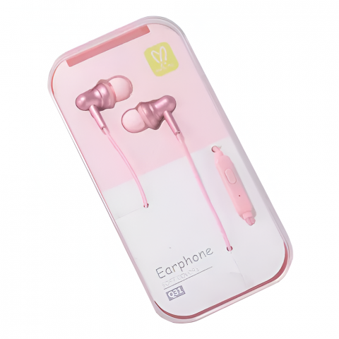 Accesorii Telefoane - Keeka Earphones 3.5mm Q31, Pink