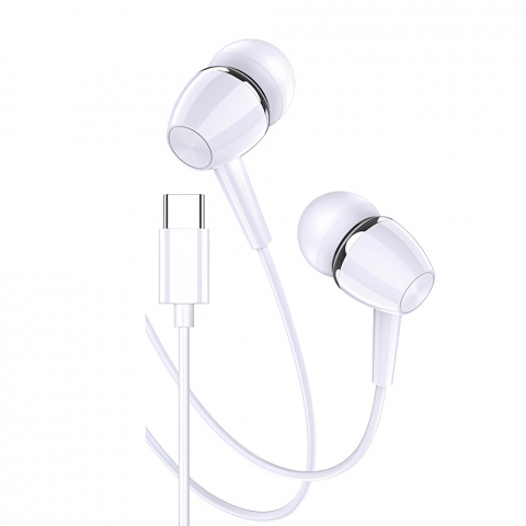 Telefoane - Ksiga Earphone with Mic Type-C KSC-1296 Jiaxuan, White