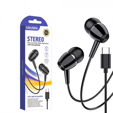 Ksiga Earphone with Mic Type-C KSC-1296 Jiaxuan, Black [2]