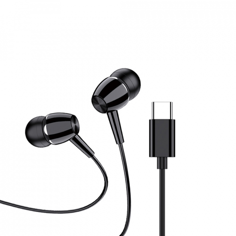 Telefoane - Ksiga Earphone with Mic Type-C KSC-1296 Jiaxuan, Black