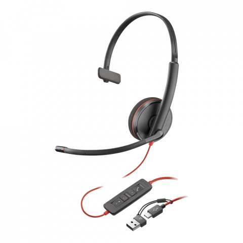 Электроника - Наушники Poly Blackwire C3210 Mono USB-C/A.