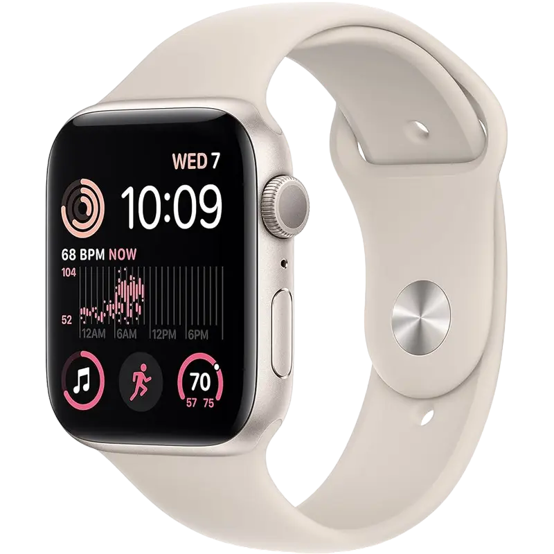 Умные часы - Умные часы Apple Watch SE 2 44mm Aluminum Case with Starlight Sport Band - M/L, MXEV3 GPS, Starlight