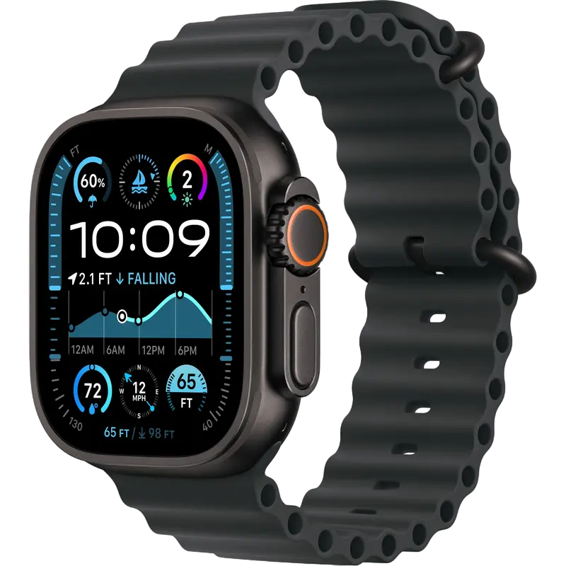 Умные часы - Умные часы Apple Watch Ultra 2 GPS + Cellular, 49mm BlackTitanium Case with Black Ocean Band, MX4P3