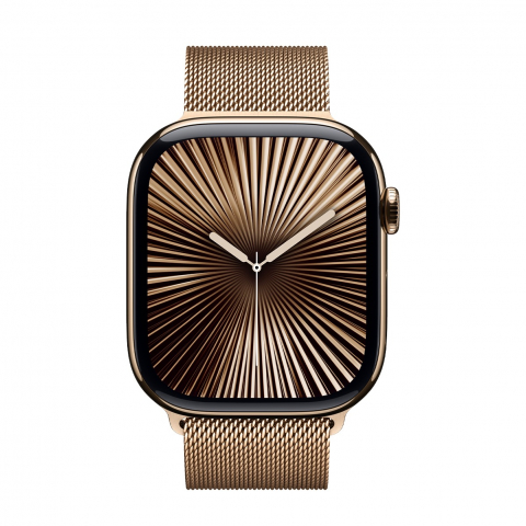 Умные часы - Смарт часы Apple Watch Series 10 GPS+LTE 46mm MC7T4 Gold Titanium Case with Gold Milanese Loop, S/M