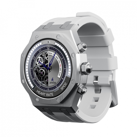 Gadgeturi - Charome Smart Watch HD Call T12 Amoled, Silver