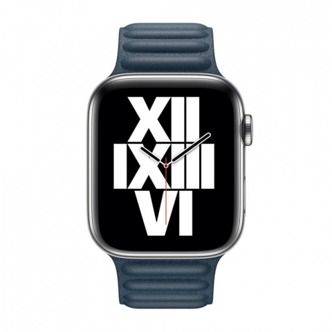 Кожаный ремешок для Apple Watch 38/40/41 мм M/L синего цвета [1]