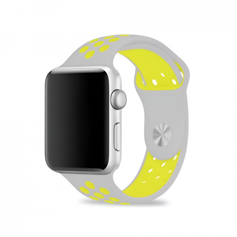 Electronice - Sport Apple Watch Strap Silica Gel 42/44/45mm M/L Gray Yellow