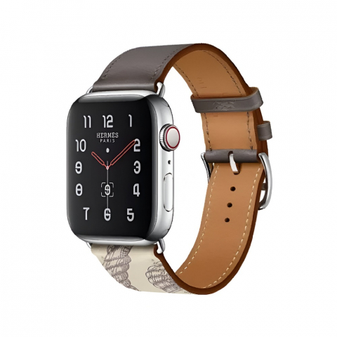 Натуральный кожаный ремешок VPG Rhea Series для iWatch 38/40/41 мм серого цвета [1]