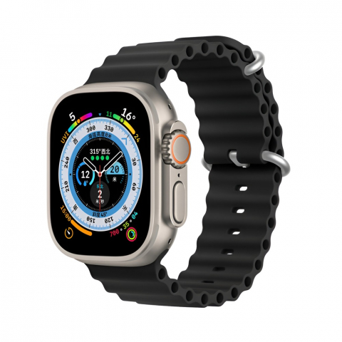 Electronice - DUX DUCIS Strap Ocean Wave Version Apple Watch 42MM/44MM/45MM, Black