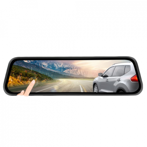 Registratoare video - DVR Full-Screen Streaming With 2.5D Front And Rear Dual Lenses, Large Wide-Angle Touch Screen Operation, 10-inch Screen, Black