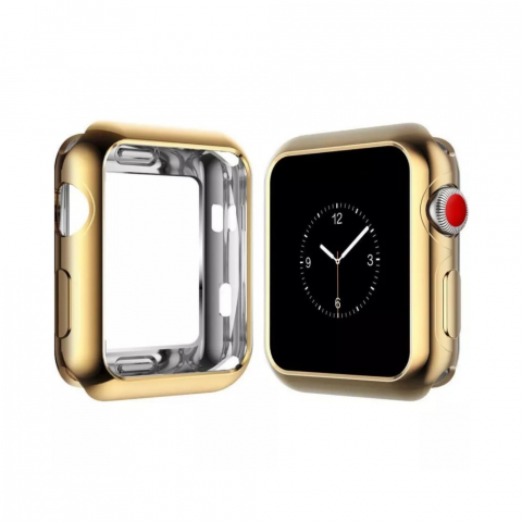 Чехол с покрытием из электропластика для Apple Watch из TPU 38 мм, золотистый. [2]
