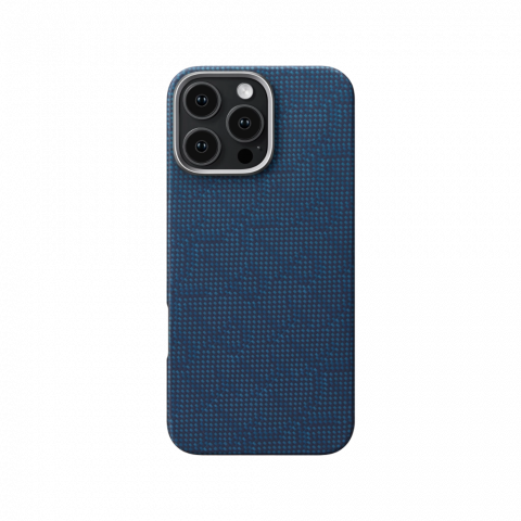 Чехол PITAKA для iPhone 16 Pro Monogram-Dark Blue Tactile Woven Case [1]