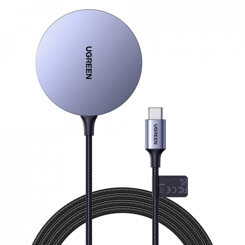 Accesorii Telefoane - UGREEN Wireless Magnetic Charger for iPhone 15W CD245, Grey