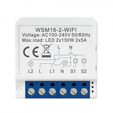 Умный дом - Умный выключатель Avatto Smart Light Switch 2 Gang 250W 10A Wi-Fi (нулевой провод)