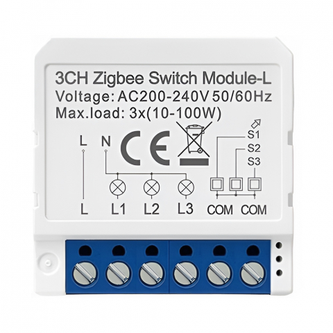 Умный дом - Умный выключатель Avatto Smart Light Switch 3 Gang 100W Zigbee (без нулевого провода)