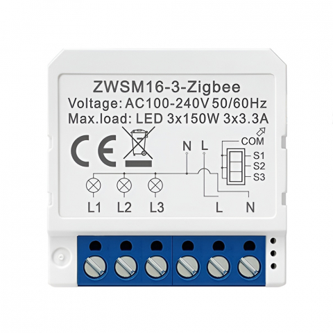 Умный дом - Умный выключатель Avatto Smart Light Switch на 3 группы, 250W 10A Zigbee (с нейтральным проводом).