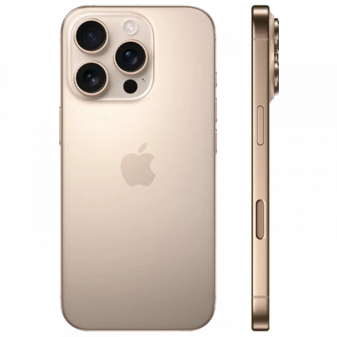 Telefon Apple iPhone 16 Pro, 128GB Desert Titanium MD Diagonala ecranului: 6,3 ", Rezolutia ecranului: 1206 x 2622, Max. Rezoluția camerei: 48 MP, Cameră frontală: 12 MP, Chipset: Apple A18 Pro (3 nm), Platformă software: iOS, Grad de protecție: IP68 rezistent la praf/apă, [3]