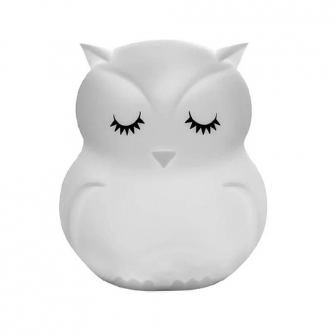Casa si Gradina - Cute Series Owl Silicone Night Light, White