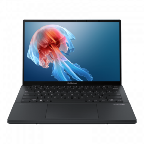 Laptop ASUS 14.0" Zenbook DUO OLED UX8406MA Gray - Core Ultra 9 185H 32Gb 2Tb Win 11 14.0" OLED WUXGA (1920x1200) Touch Glare, Intel Core Ultra 9 185H (16x Core, 6x 5.1GHz, 8x 3.8GHz, 2x 2.5GHz, 24Mb), 32Gb (Onboard) LPDDR5X, 2Tb PCIE, Intel Arc Graphics, HDMI, 802.11ax, Bluetooth, 2x USB-C TB4, 1x USB-A, IR FHD Webcam, Windows 11 Home, 4-cell 75Wh Battery, Soft Keyboard 0.3kg, 1.35kg, Inkwell Gray, Sleeve, ASUS Pen [8]
