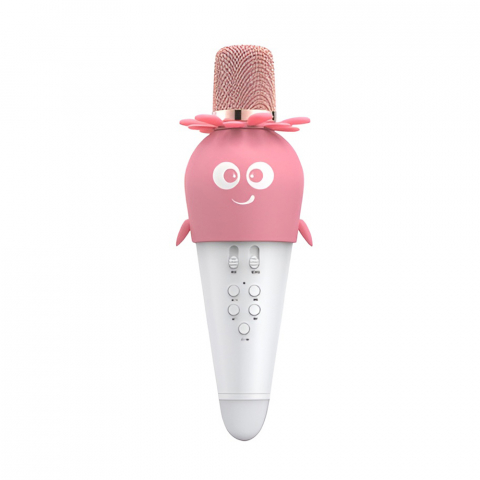 Microfoane - WOO Wireless Karaoke Microphone K5, 5W, Pink