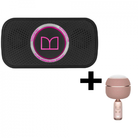 Microfoane - Monster Microphone + Wireless Speaker Superstar Pink