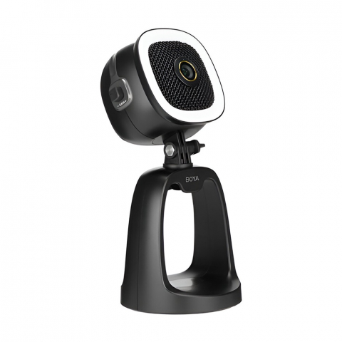 Boya All-in-one USB Microphone with LED Ring Light, 4K Camera (BY-CM6B), USB A to C (1.2m), Black [2]