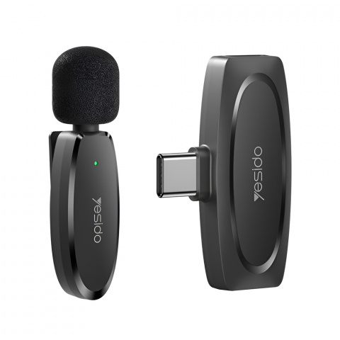 Microfoane - Yesido Digital Single Wireless Microphone (Type-C) KR11, Black