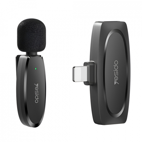 Microfoane - Yesido Digital Single Wireless Microphone (Lightning) KR12, Black