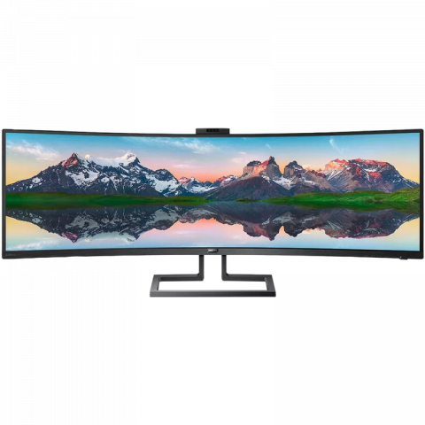 Componente PC - Monitor Business PHILIPS 49" 499P9H, Curved VA, 5120x1440, USB-C, WebCam, Boxe