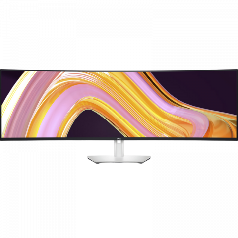 Componente PC - Monitor DELL 49" U4924DW, Curved IPS, 5120x1440, USB-C, KVM, Boxe, LAN, Argintiu