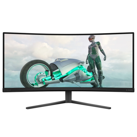 Componente PC - Monitor Gaming PHILIPS 34" Evnia 34M2C3500L, Curved VA, 180Hz, HDR, 0.03ms, Negru