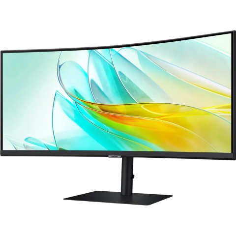Monitor Office Samsung 34" ViewFinity S34C650V, Curved VA, 100Hz, WebCam, LAN, Negru [2]